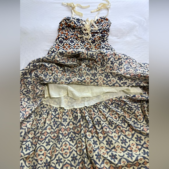 NEW FREE PEOPLE PALMA PRINTED FLORAL BOHO MIDI MAX DRESS XS - Picture 4 of 15